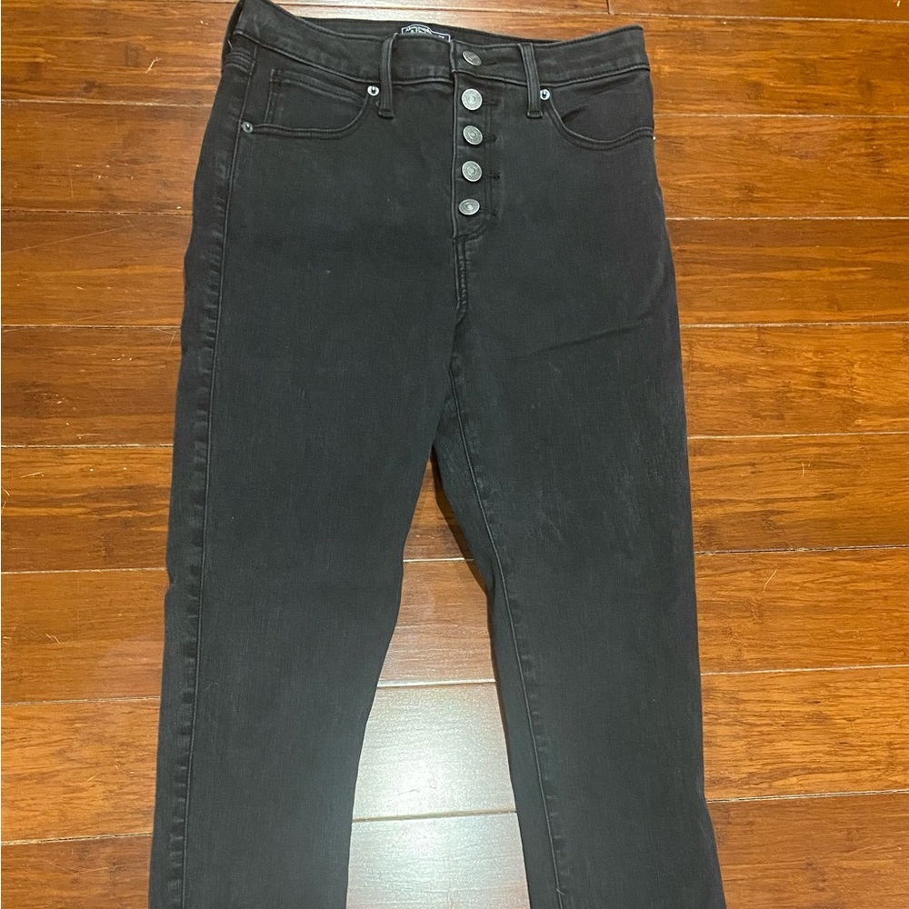 Abercrombie & Fitch High-Rise Black Button-Fly Jeans